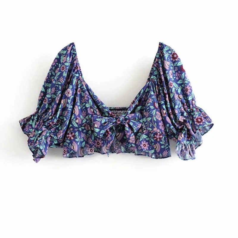 Floral Purple Crop Top - The Collab Store