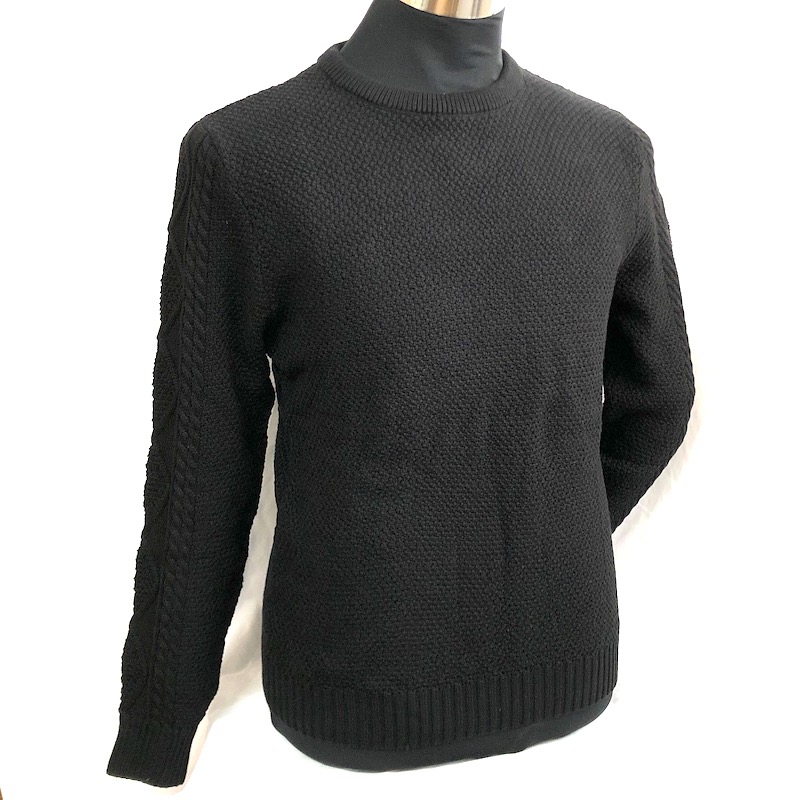 Men's Cotton Sweater ~ Black - The Collab Store